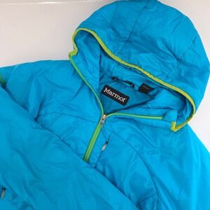 Marmot Lightweight Hooded Insulated Jacket Women's Size S Blue Green